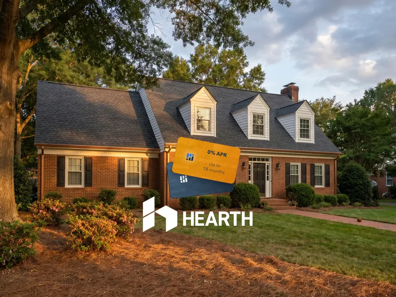 New architectural shingle roof installed on a Charlotte home, financed through Hard Roof
